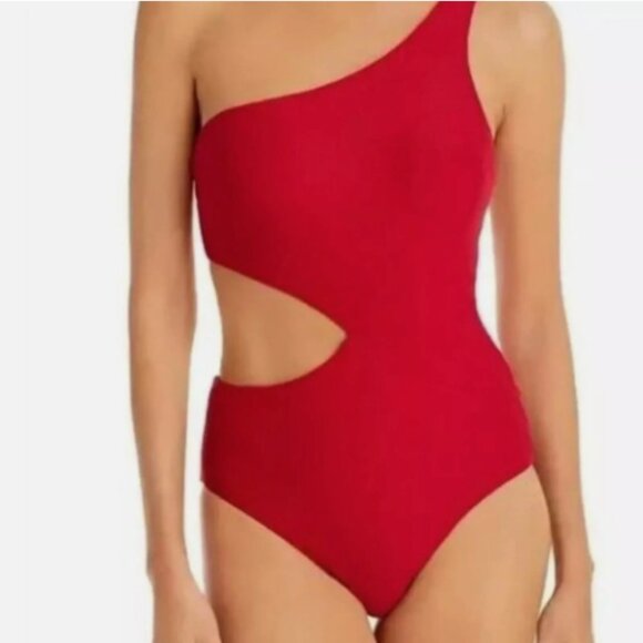 SOLID & STRIPED The Claudia Reversible Cutout One Piece Swimsuit Small Chili NWT - Picture 1 of 14